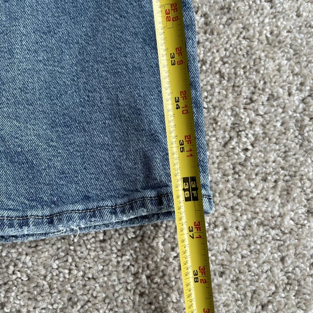 American Eagle Outfitters Straight Jeans Womens 2 Light Wash Blue Stretch Denim